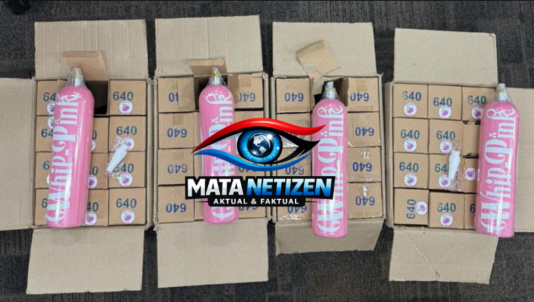 Polisi menemukan tabung gas N2O ilegal merek Whippink di lokasi produksi Pademangan Jakarta Utara