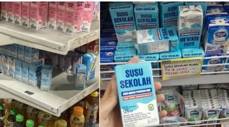 POLEMIK PROGRAM MBG - gambar bersumber dari media sosial threads menemukan “Susu Gratis MBG” dijual di minimarket,kemasan tertulis jelas tidak untuk diperjualbelikan, memicu keresahan warnga net