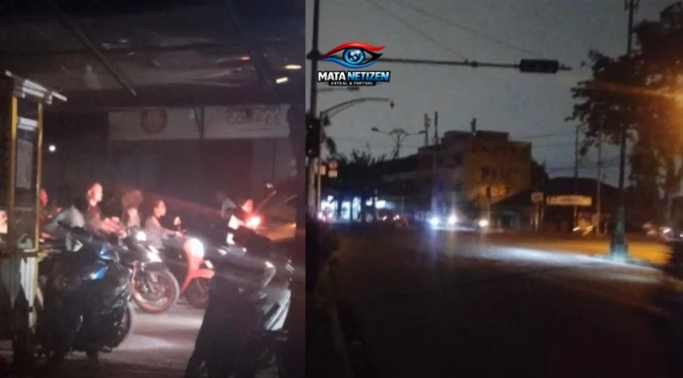Suasana gelap saat listrik padam di Kota Medan selama hampir empat jam