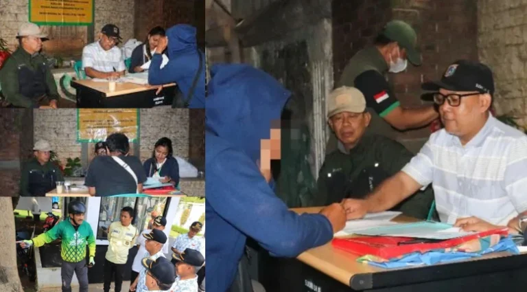 Petugas Sudin LH Jakarta Selatan menindak pelaku buang sampah sembarangan di trotoar Jalan Raya Lenteng Agung Jagakarsa
