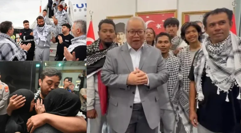 Sembilan relawan WNI Global Sumud Flotilla 2.0 tiba di Bandara Soekarno-Hatta usai ditahan IDF