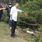 Lokasi penemuan mayat pria di dalam parit area perkebunan sawit. foto: netizen asahan