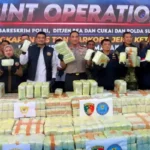 Barang bukti dugaan penyelundupan 1,16 ton ketamin hidroklorida (HCl) di perairan Sumatera Utara. (Foto: Humas Polri)
